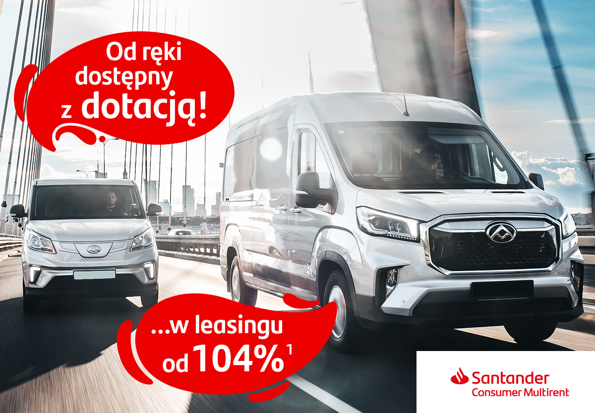  Auta dostawcze Maxus w leasingu już od 104 proc.